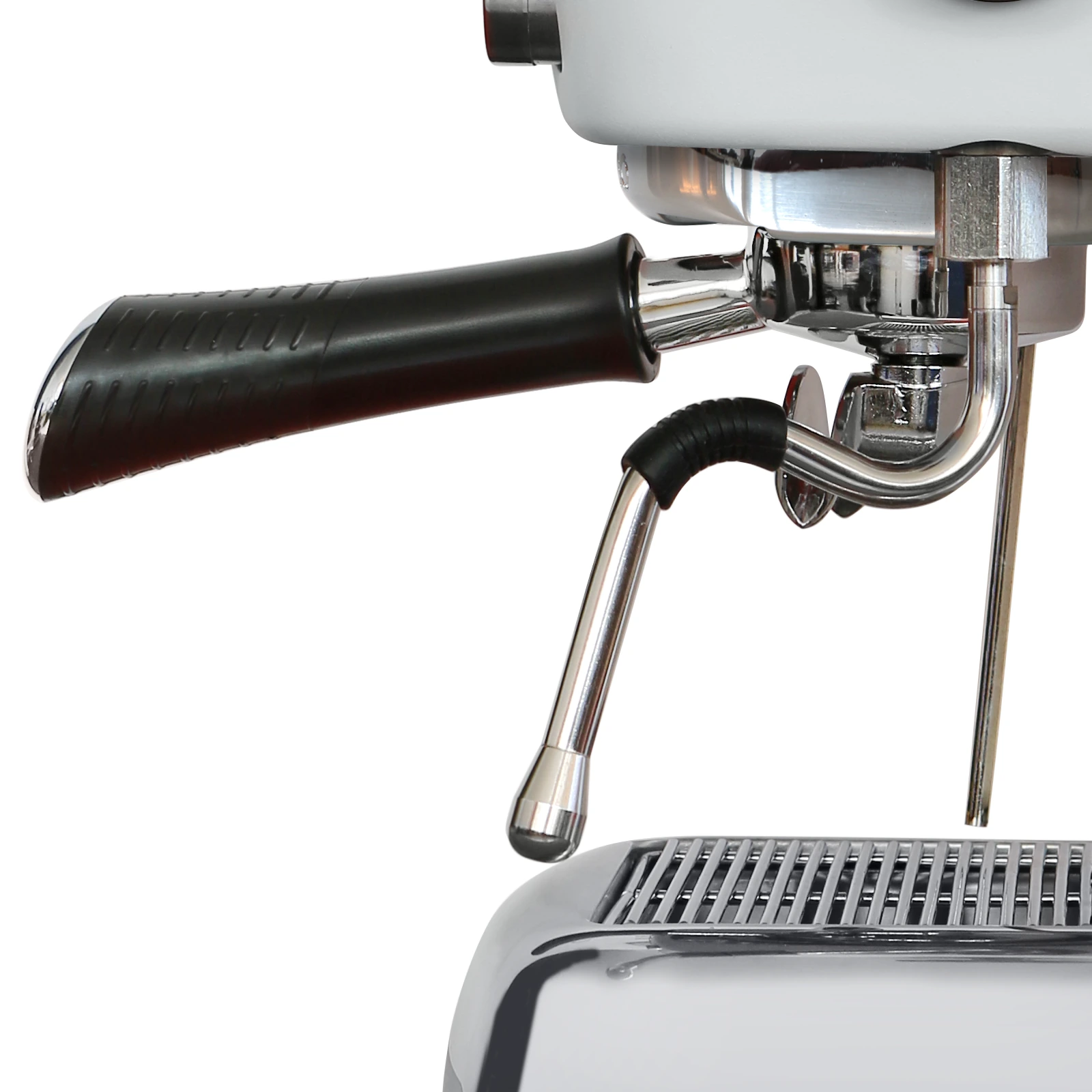 Side view of the „Ascaso“ Dream ONE steam wand and portafilter handle